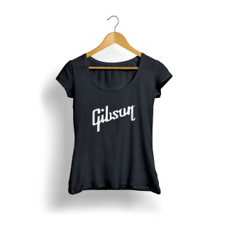 Gibson Logo Kadın T-Shirt (Siyah)
