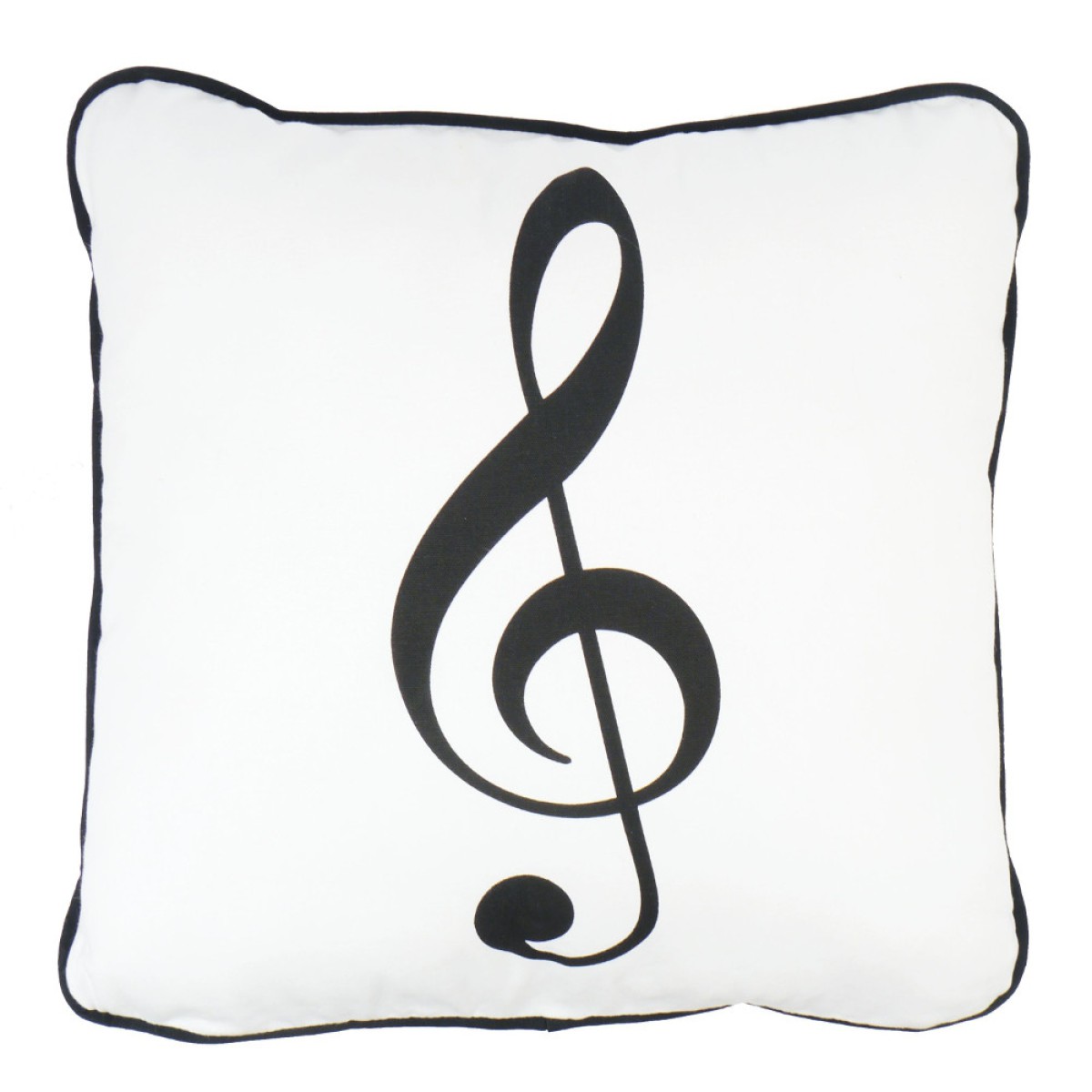 Agifty G-clef Sol Anahtarı Basklıl Beyaz  Yastık(40 X 40 Cm)