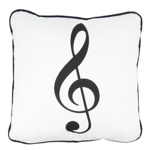 Agifty G-clef Sol Anahtarı Basklıl Beyaz  Yastık(40 X 40 Cm)