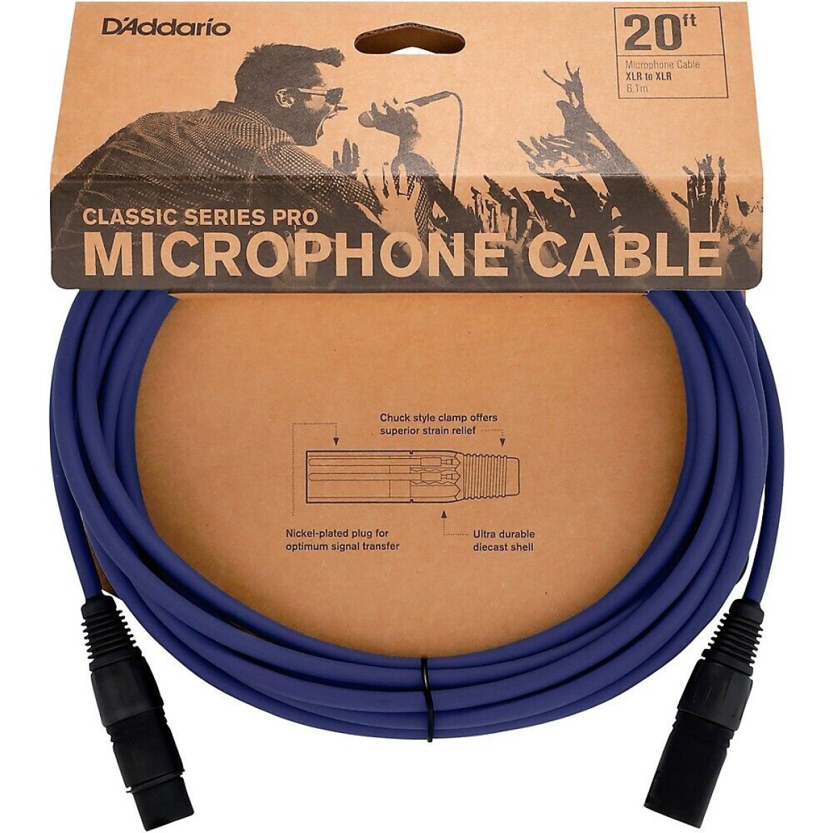 D'addario Classic Pro 6 Metre Mikrofon Kablosu (Lacivert)