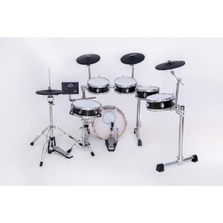 New Neiro NDDS-720 Parlak Siyah Dijital Bateri Seti+Tabure+Kulaklık+Trampet Sehbası+Baget+Kargo Hediye