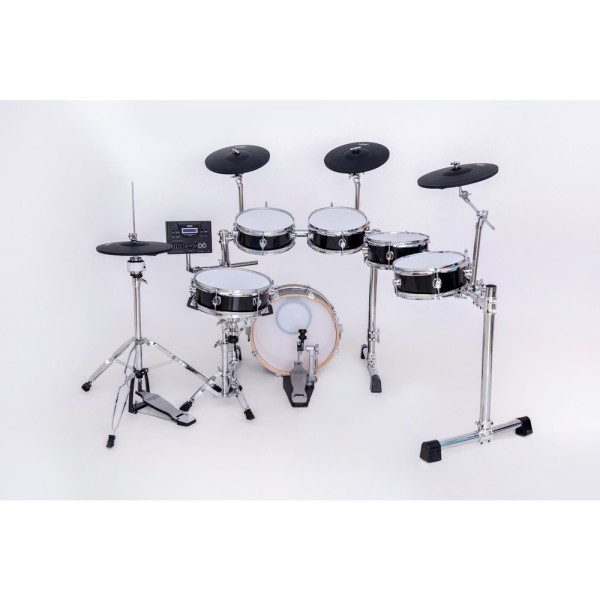 New Neiro NDDS-720 Parlak Siyah Dijital Bateri Seti+Tabure+Kulaklık+Trampet Sehbası+Baget+Kargo Hediye