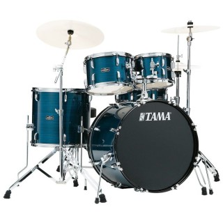 TAMA SG50H6-HLB - Stagestar Hairline Blue 5 Parça (20B/10T/12T/14F/14S) Aksamlı Akustik Davul Seti