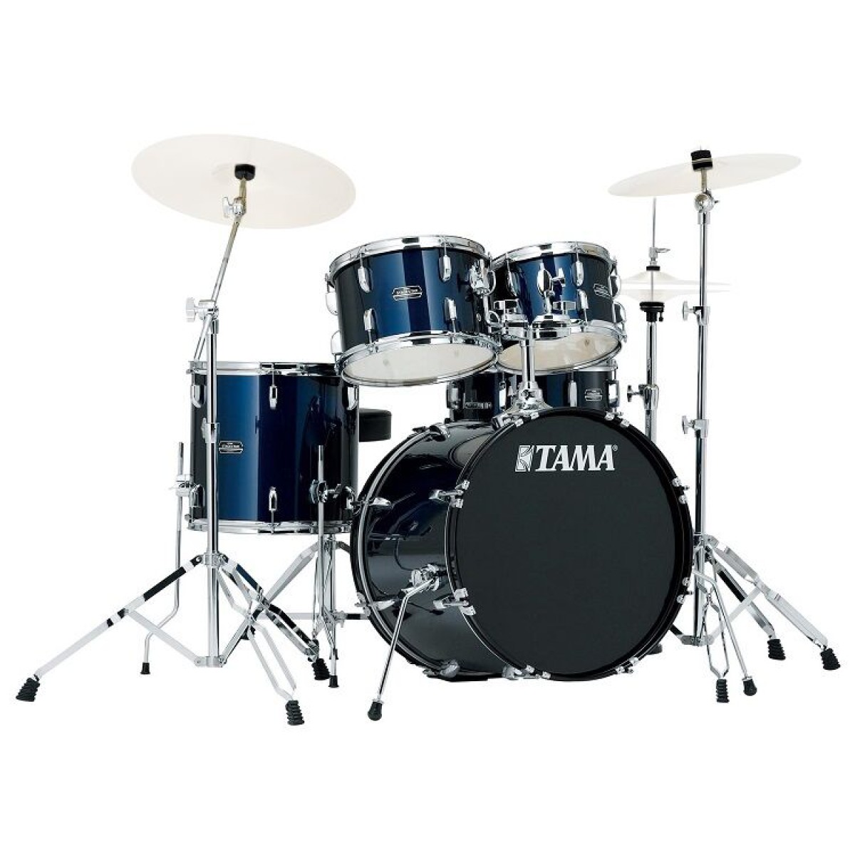 TAMA SG50H6-DB - Stagestar Dark Blue 5 Parça (20B/10T/12T/14F/14S) Aksamlı Akustik Davul Seti