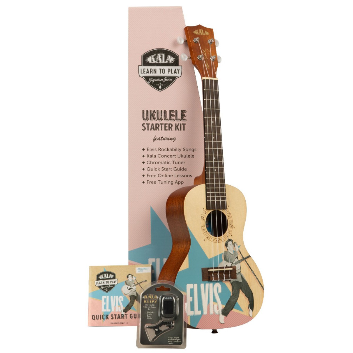Kala Elvis Rockabilly Concert Ukulele Eğitim Seti