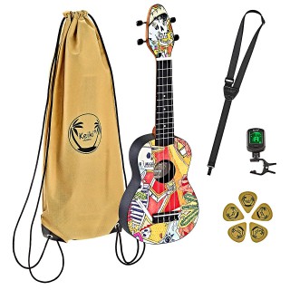 Ortega K2-EM Keiki Sopranino Ukulele Set (El Muerto) Ortega K2-EM Keiki Sopranino Ukulele Set (El Muerto)