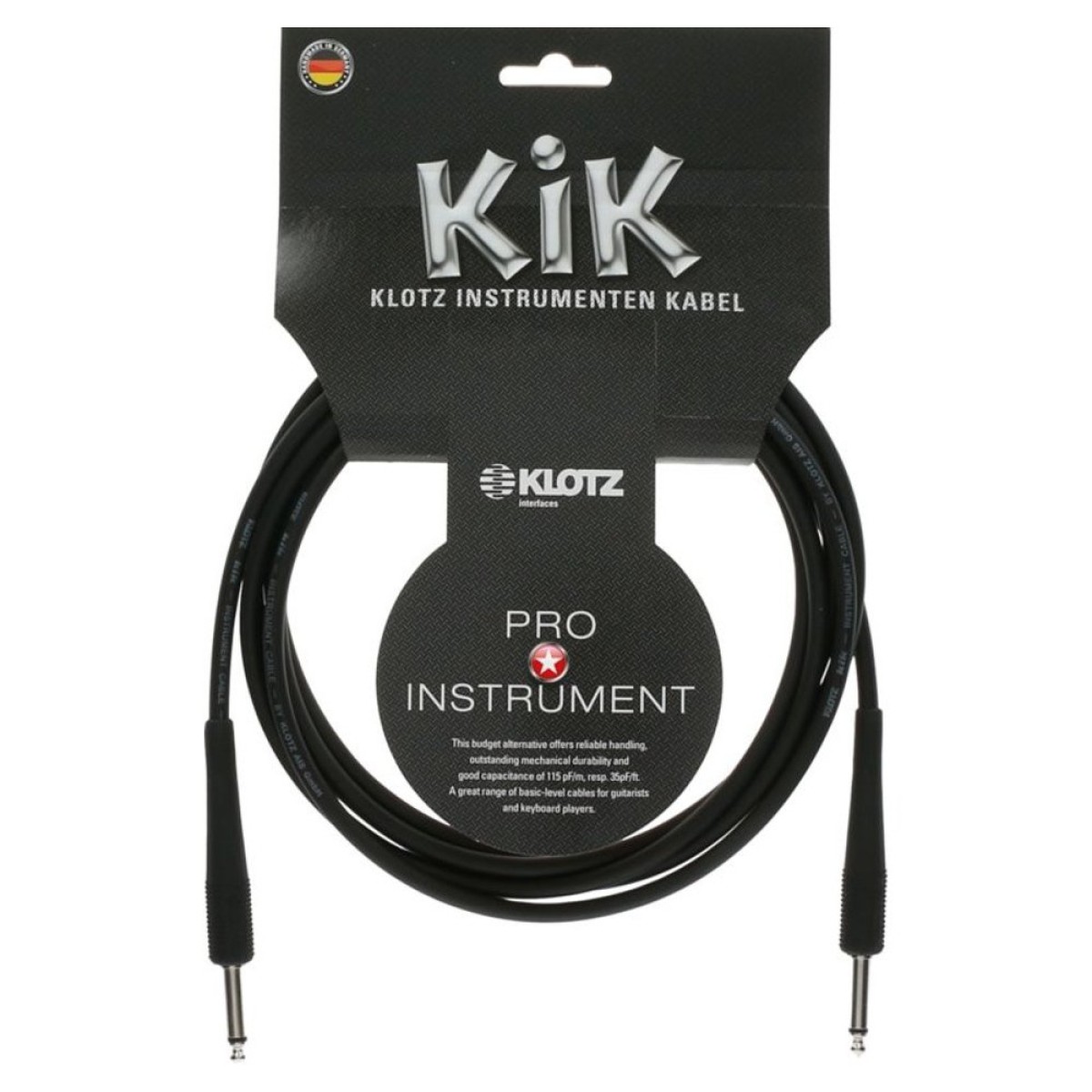 Klotz KIK3.0PPSW Enstrüman Kablosu (3 Metre)
