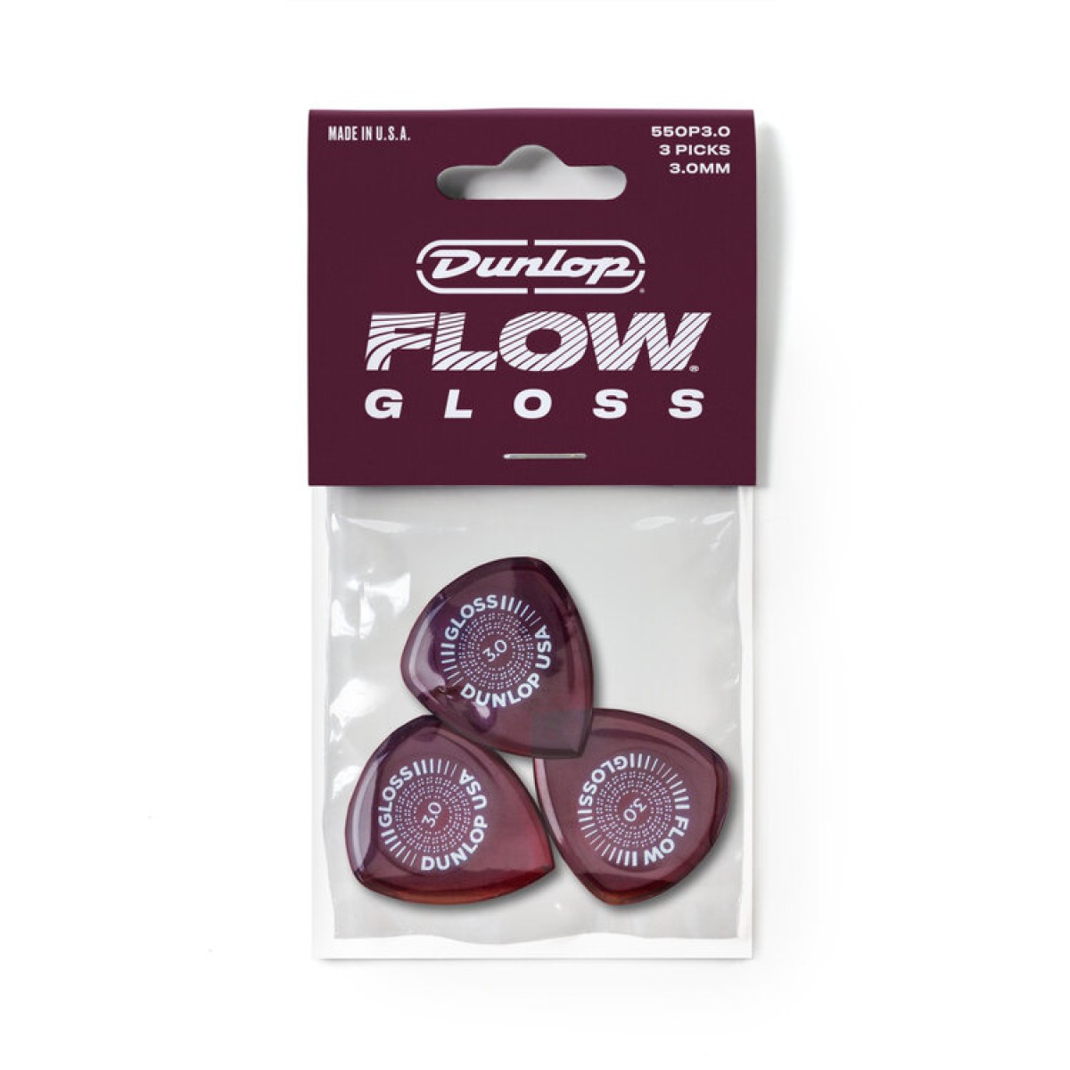 Jim Dunlop 550P3.0 Flow Gloss 3lü Pena Jim Dunlop 550P3.0 Flow Gloss 3lü Pena