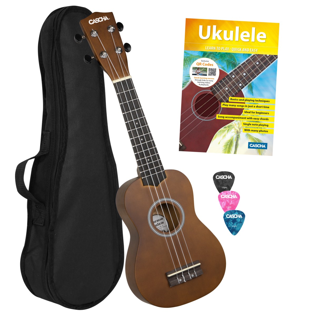 Cascha HH 3953 EN Limewood Soprano Ukulele Paketi (Kahverengi) Cascha HH 3953 EN Limewood Soprano Ukulele Paketi (Kahverengi)