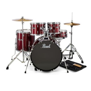 PEARL RS505C/C91 - Roadshow Red Wine 5 Parça (20B/10T/12T/14F/14S) Aksamlı & Zilli Akustik Davul Seti