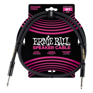 Ernie Ball P06071 3ft(0,91 m) Düz Siyah Kabin Kablosu