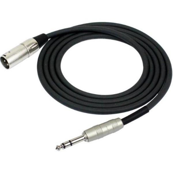 KIRLIN MP-483PR-3M-BK 3 Metre XLR-TRS Stereo Kablo