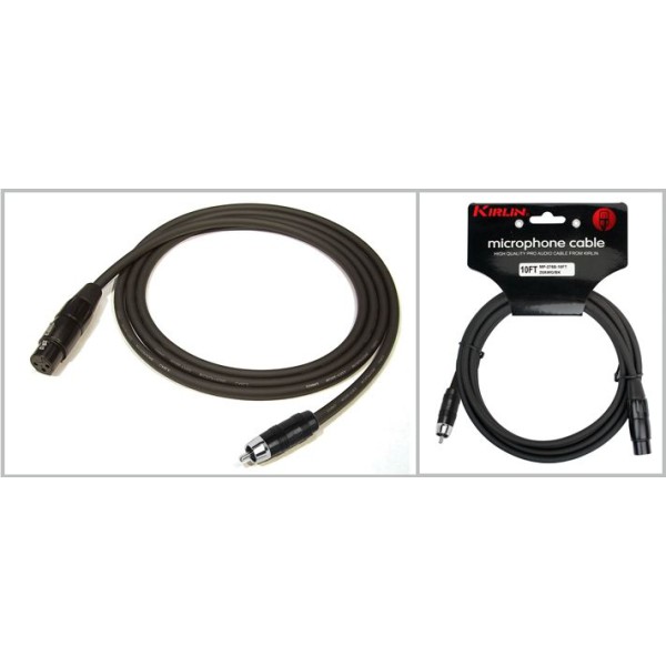 KIRLIN MP-276B-3M-BK XLR-RCA 3 Metre Kablo
