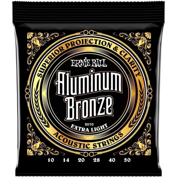 Ernie Ball P02570 Aluminum Bronz Extra Light 10-50 Akustik Gitar Tel Seti