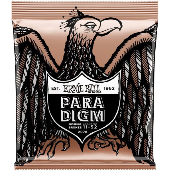 ERNIE BALL P02078 Paradigm Light Fosfor Bronz 11-52 Akustik Gitar Tel Seti