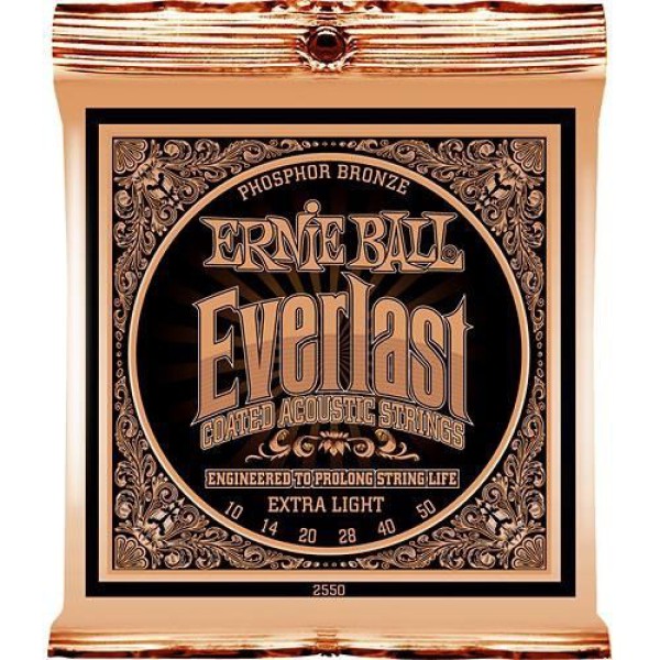 Ernie Ball P02550 Everlast Akustik Gitar Teli (Extra Light)