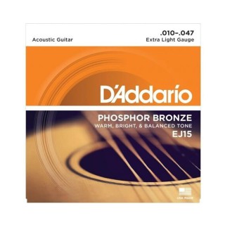 D'Addario EJ15 Phosphor Bronze Akustik Gitar Teli (10-47)